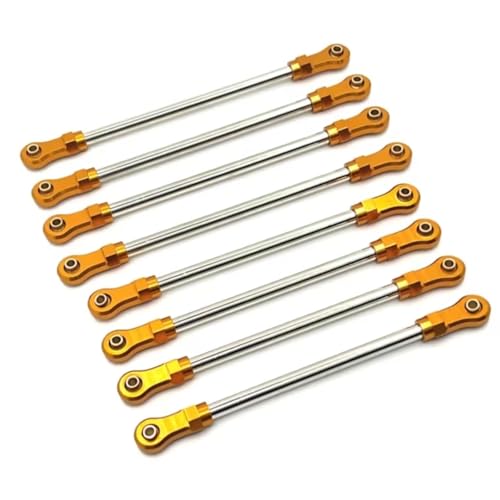 GTVNPOA Für Yikong Für YK4106 1/10 8 Stücke Metall Zugstange Link Stange Gestänge RC Crawler Auto Upgrade Teile Zubehör RC Zubehör(Yellow) von GTVNPOA