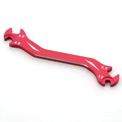 GTVNPOA RC Demontage Hilfs Allgemeine Teile RC Auto Multifunktions 4 In 1 RC Spezialwerkzeug Schraubenschlüssel 3/4/5/5,5 MM Für Spannschlösser Muttern Rc Drone Auto Boot(Red) von GTVNPOA