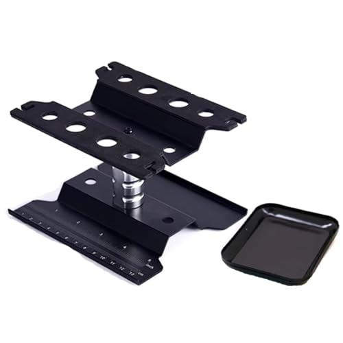 GTVNPOA RC Demontage Hilfs Allgemeine Teile RC-Autowerkzeug, Hebe-Arbeitsständer, Montage Für Plattform, 360 Grad Drehbare Reparaturstation Für 1/10 1/8 Für Buggy-Crawler-Auto(Black) von GTVNPOA
