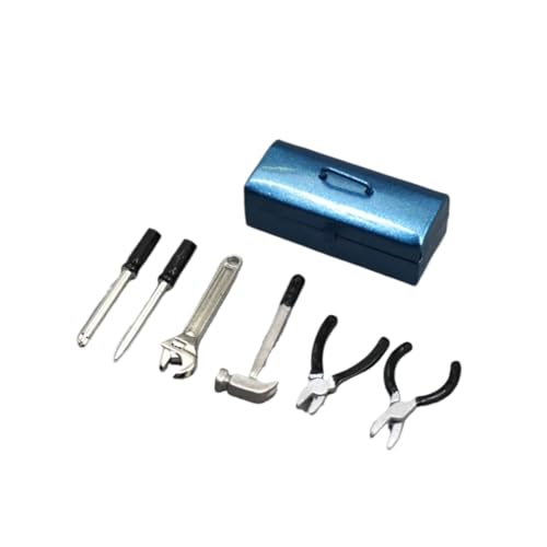 GTVNPOA RC Demontage Hilfs Für Axial Für SCX10 CC01 D90 D110 1:10 RC Auto Für Mini Spielzeug Stil Crawler Auto Dekoration Zubehör Für Mini Metall Für Hammer Toolbox Schlüssel(Blue) von GTVNPOA