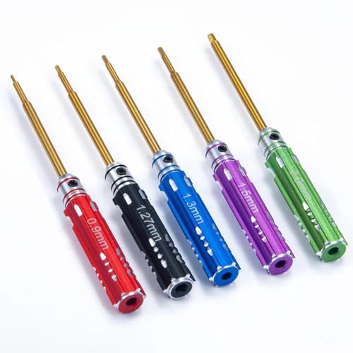 GTVNPOA RC Demontage Hilfs Für Scx24 1/24 Rc Autoteile Maßstab RC Schraubendreher Set 0,9mm 1,27mm 1,3mm 1,5mm 2mm Sechskantschraubendreher Set von GTVNPOA
