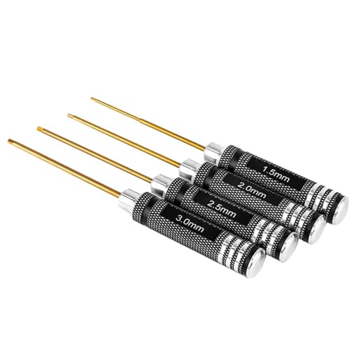 GTVNPOA RC Demontage Hilfs Für Universalteile RC-Auto 1,5 Mm 2,0 Mm 2,5 Mm 3,0 Mm Sechskantschraubendreher-Schraubendreher-Set Sechskant-Werkzeugsatz Schwarz Gelb(Yellow) von GTVNPOA