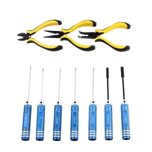 GTVNPOA RC Demontage Hilfs Für Universalteile RC-Auto 10IN1 RC-Werkzeugsätze Box-Set Schraubendreherzange Sechskant-Reparatur-Entfernungswerkzeuge Blau GTVNPOA RC Demontage Hilfs Für Universalteile RC-Auto 10IN1 RC-Werkzeugsätze Box-Set Schraubendreherzange Sechskant-Reparatur-Entfernungswerkzeuge Blau von GTVNPOA