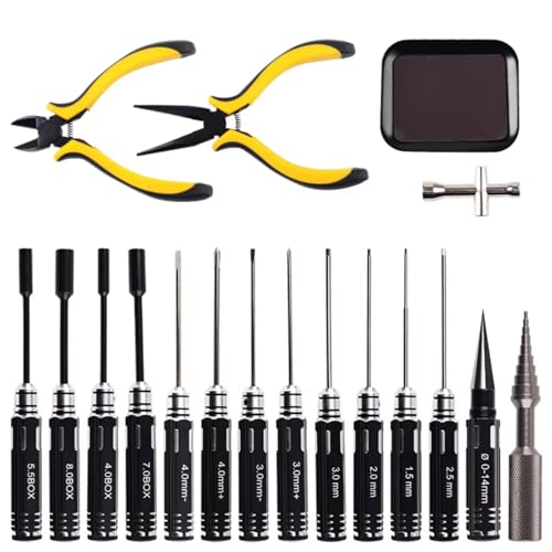 GTVNPOA RC Demontage Hilfs Für Universalteile RC-Auto 18-teiliges Set Hochpräzises RC-Werkzeugset RC-Autowerkzeuge Schwarz Entfernungswerkzeuge Stahl GTVNPOA RC Demontage Hilfs Für Universalteile RC-Auto 18-teiliges Set Hochpräzises RC-Werkzeugset RC-Autowerkzeuge Schwarz Entfernungswerkzeuge Stahl von GTVNPOA
