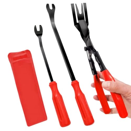 GTVNPOA RC Demontage Hilfs Für Universalteile RC-Auto 3 STÜCKE Auto-Entfernungszange Werkzeug Für Entfernen Von Verkleidungen Türverkleidungsstiftzange Werkzeug des Autoinnenraums(Red) von GTVNPOA
