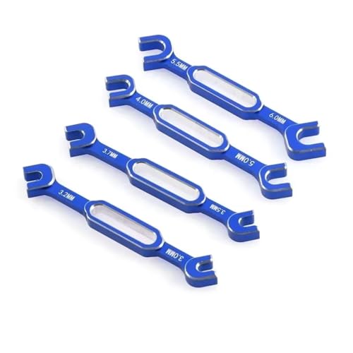 GTVNPOA RC Demontage Hilfs Für Universalteile RC-Auto 4-teiliger Schraubenschlüssel 3/3.2/3.5/3.7/4/5/5.5/6mm Spannschlossmutter Kugelgelenk-Entferner Für Universalwerkzeug(Blue) von GTVNPOA