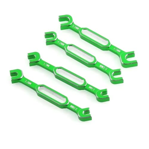 GTVNPOA RC Demontage Hilfs Für Universalteile RC-Auto 4-teiliger Schraubenschlüssel 3/3.2/3.5/3.7/4/5/5.5/6mm Spannschlossmutter Kugelgelenk-Entferner Für Universalwerkzeug(Green) von GTVNPOA