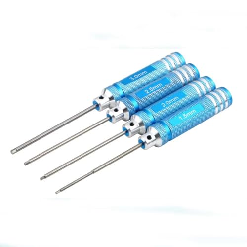 GTVNPOA RC Demontage Hilfs Für Universalteile RC-Auto 4PCS RC Für Hobby-Werkzeuge Schraubendreher-Set Für Rc Hex-Schraubendreher-Set Schwarz Blau Rot(Blue) von GTVNPOA