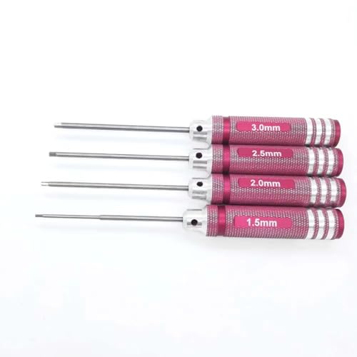 GTVNPOA RC Demontage Hilfs Für Universalteile RC-Auto 4PCS RC Für Hobby-Werkzeuge Schraubendreher-Set Für Rc Hex-Schraubendreher-Set Schwarz Blau Rot(Red) von GTVNPOA