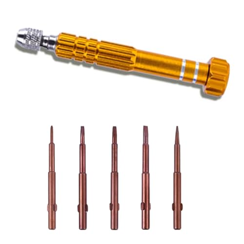 GTVNPOA RC Demontage Hilfs Für Universalteile RC-Auto 5in1 Schraubendreher-Reparatursatz Schraubendreher-Sets Telefonöffnungswerkzeuge Telefonreparaturwerkzeuge(Gold) von GTVNPOA