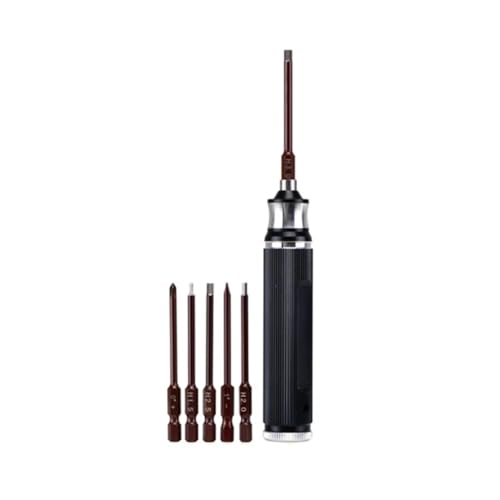 GTVNPOA RC Demontage Hilfs Für Universalteile RC-Auto Schraubendreher-Set Rc Für Hobby-Tool-Kit Stahl Hohe Präzision 5 In 1 Hex 59-61 Aluminium(Black) von GTVNPOA