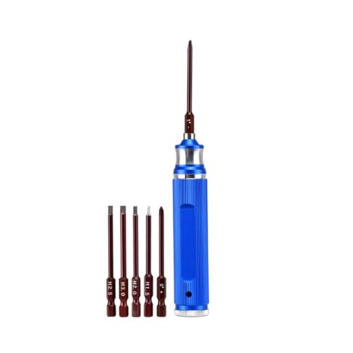 GTVNPOA RC Demontage Hilfs Für Universalteile RC-Auto Schraubendreher-Set Rc Für Hobby-Tool-Kit Stahl Hohe Präzision 5 In 1 Hex 59-61 Aluminium(Blue) von GTVNPOA