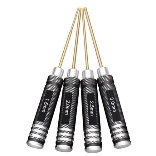GTVNPOA RC Demontage Hilfs Für Universalteile RC-Auto Sechskantschraubendreher-Set 4-TLG Für Titan-Sechskantschraubendreher-Werkzeug Für RC-Auto-Entfernungswerkzeuge von GTVNPOA