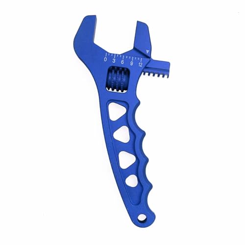 GTVNPOA RC Demontage Hilfs Für Universalteile RC-Auto Verstellbarer Schraubenschlüssel Werkzeug Aluminium Schraubenschlüssel Schlauchmontagewerkzeug AN 3 4 6 8 10 12 Schlauchendstück OFI085(Blue) von GTVNPOA