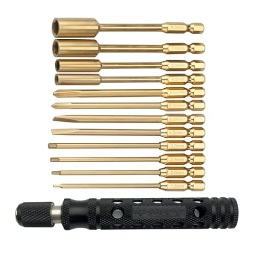 GTVNPOA RC Demontage Hilfs Für Universalteile RC-Autowerkzeuge Schraubendrehersätze Inbusschlüssel-Treiber-Tool-Kit Für RC-Modellauto-Entfernungswerkzeuge(Black) von GTVNPOA
