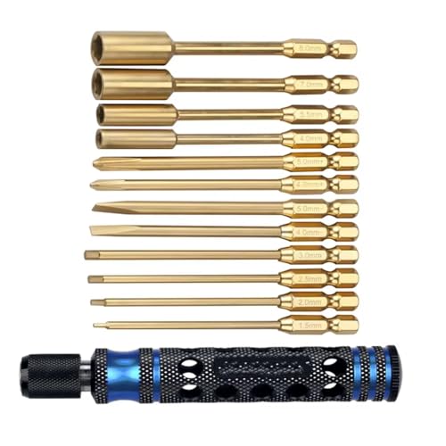 GTVNPOA RC Demontage Hilfs Für Universalteile RC-Autowerkzeuge Schraubendrehersätze Inbusschlüssel-Treiber-Tool-Kit Für RC-Modellauto-Entfernungswerkzeuge(Blue) von GTVNPOA