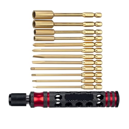 GTVNPOA RC Demontage Hilfs Für Universalteile RC-Autowerkzeuge Schraubendrehersätze Inbusschlüssel-Treiber-Tool-Kit Für RC-Modellauto-Entfernungswerkzeuge(Red) von GTVNPOA