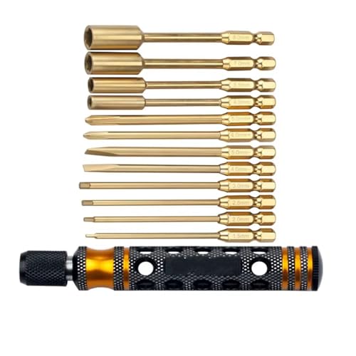 GTVNPOA RC Demontage Hilfs Für Universalteile RC-Autowerkzeuge Schraubendrehersätze Inbusschlüssel-Treiber-Tool-Kit Für RC-Modellauto-Entfernungswerkzeuge(Yellow) von GTVNPOA
