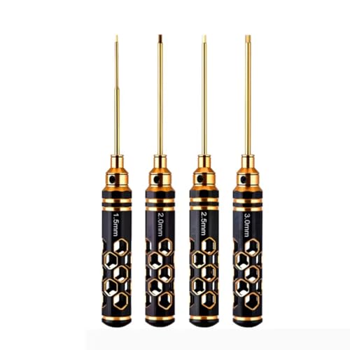 GTVNPOA RC Demontage Hilfs Für Universalteile Rc Car 1,5 Mm / 2,0 Mm / 2,5 Mm / 3,0 Mm Sechskantschraubendreher Für RC Car Reparatur- Und Entfernungswerkzeuge(Yellow) von GTVNPOA
