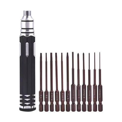 GTVNPOA RC Demontage Hilfs S2 Stahlwerkzeug 12-in-1-Schraubendreher-Set Sechskantschraubendreher RC-Werkzeugset Für RC-Modellrobotikbank-Hubschrauber RC Für Spielzeug(Black) von GTVNPOA