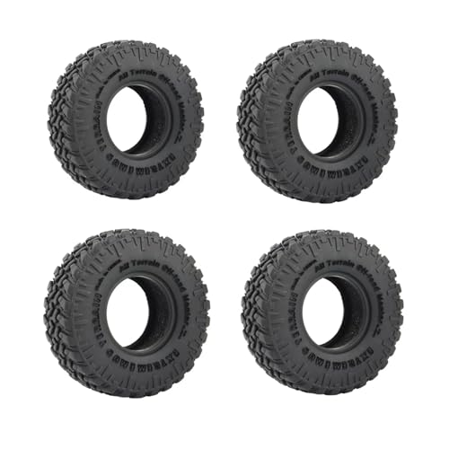 GTVNPOA RC Reifen Set Naben Für Axial Für SCX24 90081 Upgrade-Reifen, 4 Stück, 1,0 Zoll, Weiche Gummi-All-Für Terrain-Radreifen, 50 X 20/54 X 23 Mm, Für 1/24 RC Crawler Car(B,54 * 23mm) von GTVNPOA