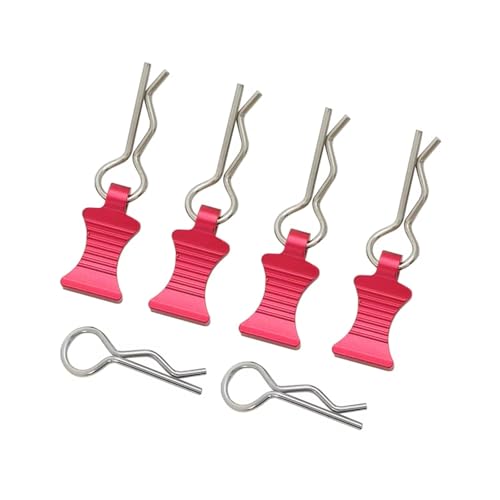 GTVNPOA RC Zubehör Für Axial Für Capra Für Yeti Für SCX10 1/8 1/10 1/12 Edelstahl R Typ Auto Shell Feste Karosserie Clip Mit Tab Modifikation RC Crawler Upgrade Teil(Pink) von GTVNPOA