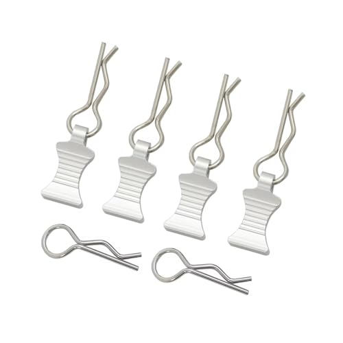 GTVNPOA RC Zubehör Für Axial Für Capra Für Yeti Für SCX10 1/8 1/10 1/12 Edelstahl R Typ Auto Shell Feste Karosserie Clip Mit Tab Modifikation RC Crawler Upgrade Teil(Silver) von GTVNPOA