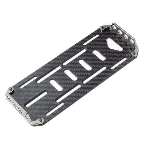 GTVNPOA RC Zubehör Für Axial Für SCX10 1/10 RC Crawler Auto LKW Modell Upgrade Teile Batterie Montage Platte Tablett Mit Metall Halterung Dekoration Auto Zubehör(Gray) von GTVNPOA