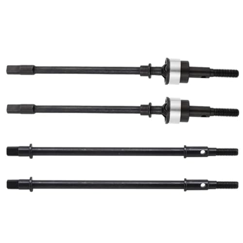 GTVNPOA RC Zubehör Für Axial Für SCX10 1/10 Stahl Metall Vorder- Und Hinterachse Antriebswelle CVD RC Crawler Auto Upgrade Teile Ersatz DIY Teile(BlackSilver) von GTVNPOA