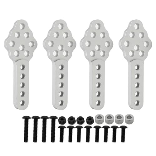 GTVNPOA RC Zubehör Für Axial Für SCX10 90046 90047 D90 D110 1/10 Metall Stoßdämpfer Halterung Höhe Einstellen Winkel Stehen RC Crawler Upgrade Teil Auto Zubehör(Silver) von GTVNPOA