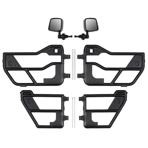 GTVNPOA RC Zubehör Für Axial Für SCX10 90046 Für Jeep Für Wrangler 1:10 RC Auto Kunststoff Rohr Türen Rückspiegel Harte Körper Shell Upgrade RC Crawler Auto Teile von GTVNPOA