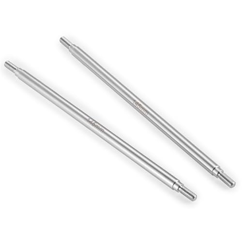 GTVNPOA RC Zubehör Für Axial Für SCX10 CC01 F350 D90 Für TRX-4 TRX-6 1/10 50-155mm Metall Link Stange 6,0mm M4 Dekoration Ersatz RC Auto Teile Zubehör(6x145mm 2Pcs) von GTVNPOA