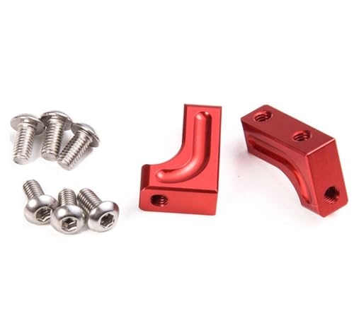 GTVNPOA RC Zubehör Für Axial Für SCX10 II 90047 Für SCX10 Für Wrangler 1/10 2Pcs Aluminium Servo Halterung Zubehör RC Crawler Auto LKW Ersatz Teile(Red) von GTVNPOA