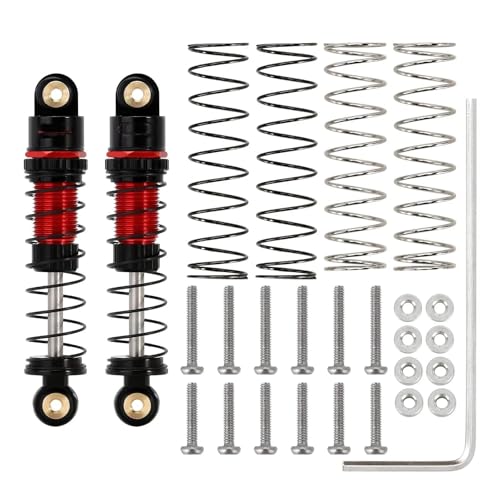 GTVNPOA RC Zubehör Für Axial Für SCX24 C10 Für JLU Für Gladiator Für FMS Für FCX24M 1/24 39MM Aluminium Gewinde Stoßdämpfer Öl Dämpfer RC Crawler Auto Teile(Multi-Colored,Size 2pcs) von GTVNPOA