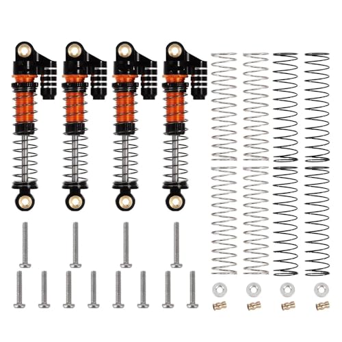 GTVNPOA RC Zubehör Für FMS Für FCX18 FCX24 1/24 45mm Aluminium Gewinde Stoßdämpfer Öl Dämpfer RC Crawler Upgrade Auto Zubehör Modifikation RC Auto Teile(Yellow,Size 4pcs) von GTVNPOA