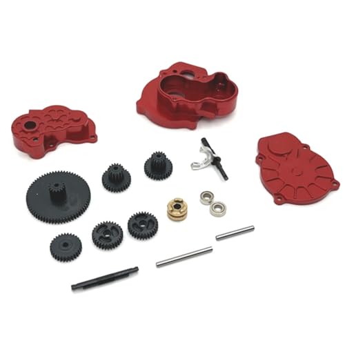 GTVNPOA RC Zubehör Für FMS Für FCX24 1/24 Ersatz Metall Getriebe Getriebe Set Modifikation Dekoration RC Auto Upgrade Teile Zubehör(Red) von GTVNPOA