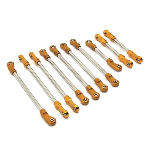 GTVNPOA RC Zubehör Für HB Für Toys R1001 R1002 R1003 1/10 10 Stücke Metall Link Stange Einstellbare Verknüpfung RC Auto Upgrade DIY Teile Geändert Zubehör(Yellow) von GTVNPOA