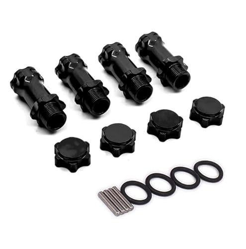 GTVNPOA RC Zubehör Für HSP 1/8 Für Monster Truck Truggy RC Ersatzteile 89108 17mm Rad Hex 30mm Länger Verbesserte Mount Adapter Abdeckung Nabe RC Auto Zubehör(Black) von GTVNPOA