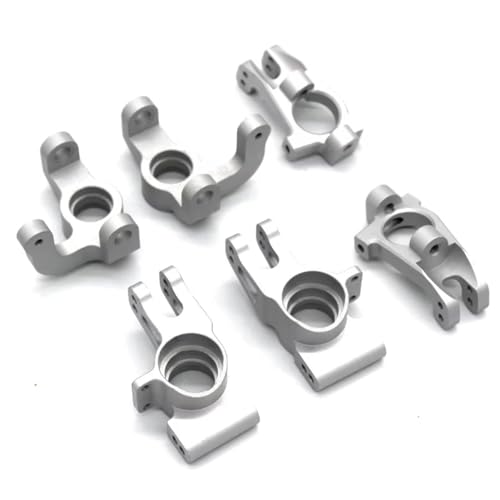 GTVNPOA RC Zubehör Für KM 1/7 Für Citroen C3 Für Fiesta Für Explorer E8003 E8004 E8005 RC Rally Fernbedienung Auto Metall Teile Lenkung Tasse C Sitz Hinterrad Sitz Auto Zubehör(Silver) von GTVNPOA