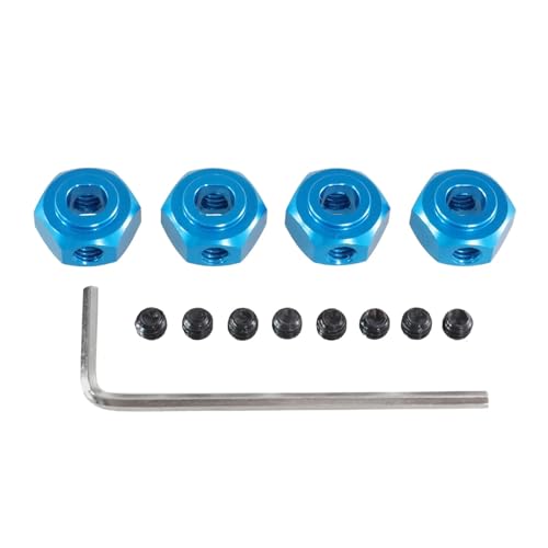 GTVNPOA RC Zubehör Für MJX Für Hyper Go 1/10 10208 1/12 H12Y H12Y + Metall 12mm Hex Stecker RC Auto Metall Upgrade Teile Geändert Zubehör(Blue) von GTVNPOA
