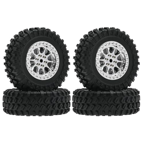 GTVNPOA RC Zubehör Für MN D90 Für MN98 Für MN99S Für MN82 Für WPL C14 C24 C34 B14 B24 4 Stücke RC Auto 70mm Reifen Reifen Rad Upgrade Teile Zubehör(Silver) von GTVNPOA