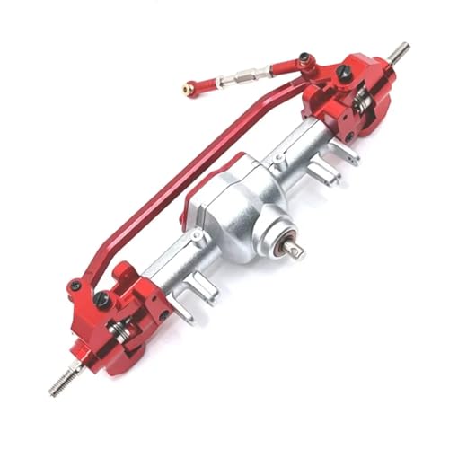 GTVNPOA RC Zubehör Für MN128 MN86 MN86S MN86K MN86KS 1/12 Metall Vordere Und Hintere Differential Achse Komplette Set RC Crawler Auto Upgrade Teile(Silver Red,1pcs Front) von GTVNPOA