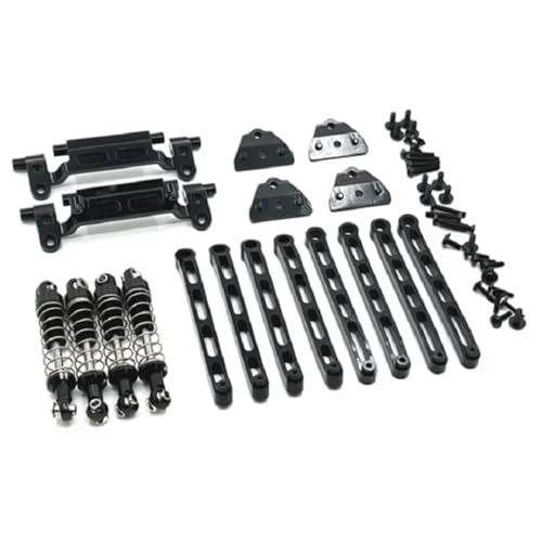 GTVNPOA RC Zubehör Für MN78 Für MN168 1/12 Metall Stoßdämpfer Link Stange Servo Halterung Schock Turm RC Auto Upgrades DIY Teile Geändert Zubehör(Black) von GTVNPOA