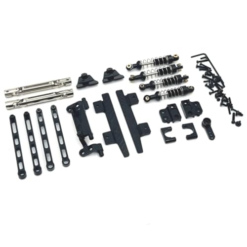 GTVNPOA RC Zubehör Für MN82 1/12 Metall Für Chassis -Linkstange Zugstabhalterung Stoßdämpfer -Seitenpedalantriebswelle Servo Arm RC -Auto -Upgrade Teile(Black) von GTVNPOA