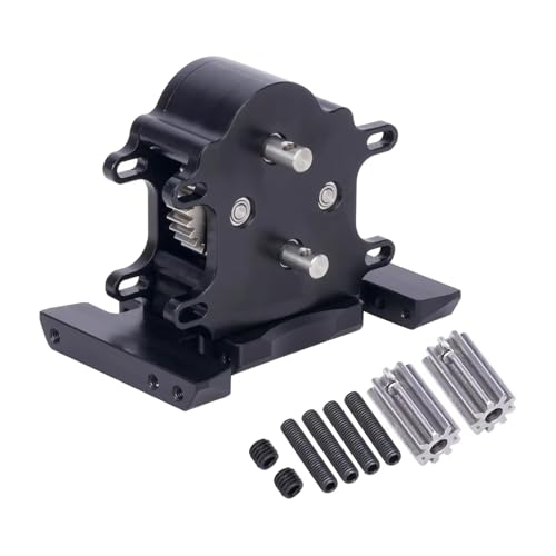 GTVNPOA RC Zubehör Für SCX10 Pro Für Capra 1/10 RC Crawler Für LCG Cheater Rigs Teile Dual Getriebe Overdrive Getriebe Installierbar 2 Motoren Autozubehör(Black) von GTVNPOA