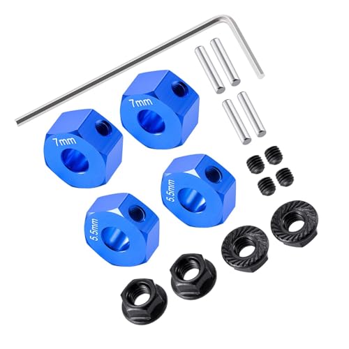 GTVNPOA RC Zubehör Für Slash 2WD Short Course Truck 1/10 RC -Auto -Upgrades Teile 4pcs Metall 12mm Sechskantrad -Hub -Adapter 5,5 Mm 7 Mm Modifikation Autos Zubehör von GTVNPOA
