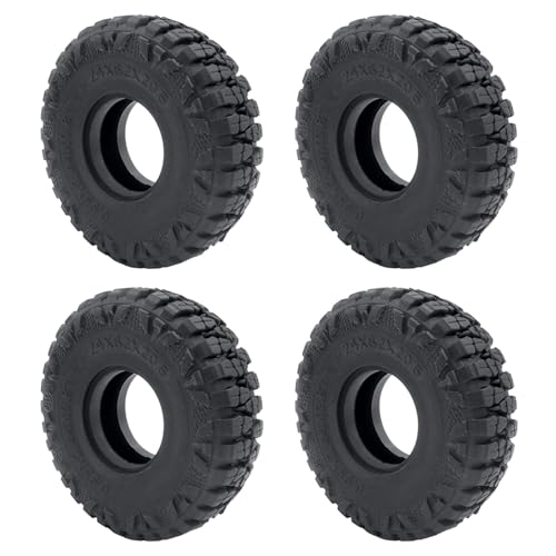 GTVNPOA RC Zubehör Für TRX-4M 1/18 Für Axial Für SCX24 Für AXI90081 1/24 RC Crawler Auto Upgrade Teile 1,0 Zoll Weiche Gummi Rad Reifen 50/54/58/62/64/65mm Auto Zubehör(K 62mm) von GTVNPOA