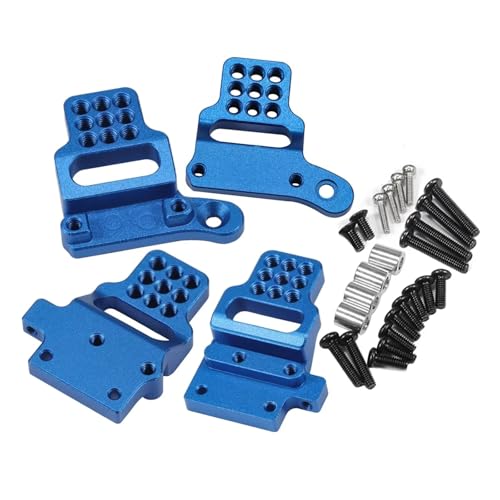 GTVNPOA RC Zubehör Für TRX4-M Für Bronco Für Defender 1/18 Chassis RC Crawler Autoteile Vorne Hinten Stoßdämpferhalterungen Mit Mehreren Montagepositionen Autozubehör(Blue) von GTVNPOA