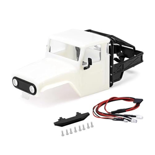 GTVNPOA RC Zubehör Für TRX4M Für Defender Für Bronco 1/18 IR40 Harte Körper Shell Mit Käfig RC Crawler Auto Teile Upgrade Änderung RC Auto Zubehör(White) von GTVNPOA
