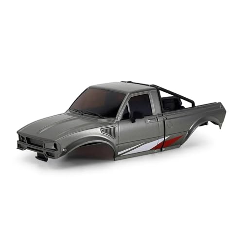 GTVNPOA RC Zubehör Für TRX4M Für Defender Für Bronco 1/18 IR60 Für Pickup Harte Körper Shell Mit Bett Rack RC Crawler Auto Zubehör Modifikation RC Auto Teile(Gray) von GTVNPOA